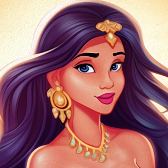 16x20‎ Disney Princess Jasmine Portrait Wall Art Watercolor Oil Painting Print - Picture 4 of 5